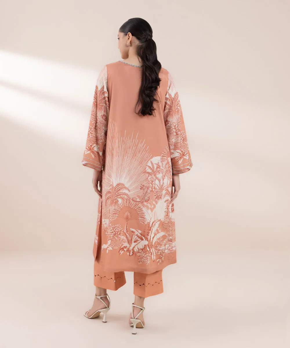 2 Piece - Embellished Silk Suit
