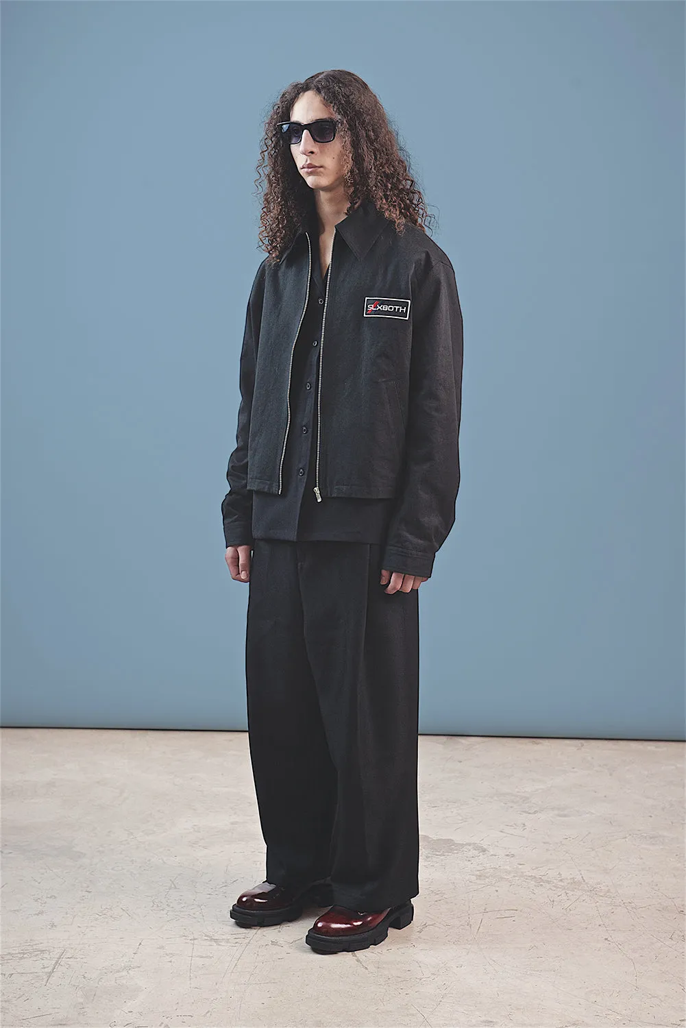 both X SECOND LAYER-LS BLOUSON-BLACK