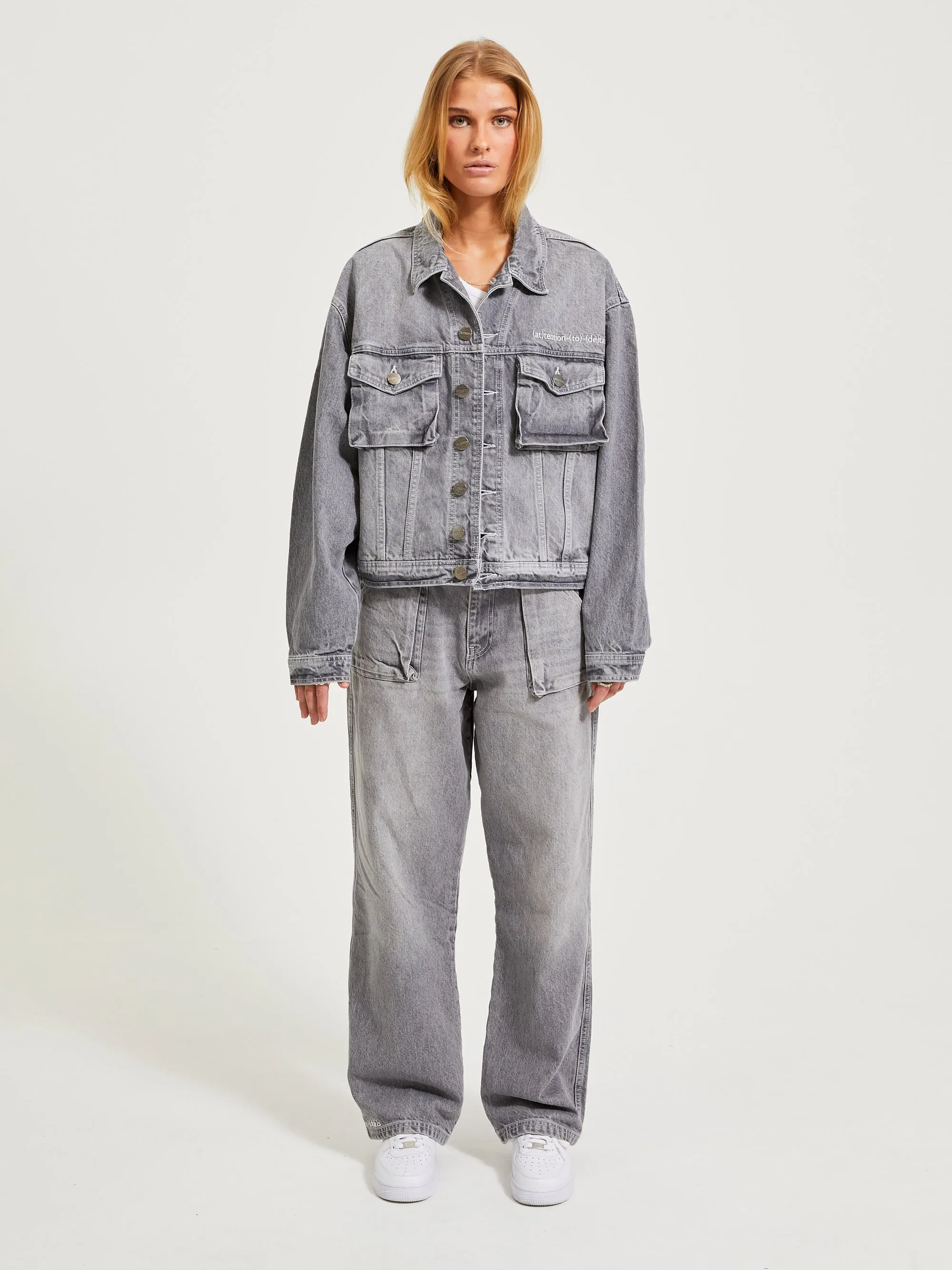 BOXY DENIM JACKET WASHED GREY