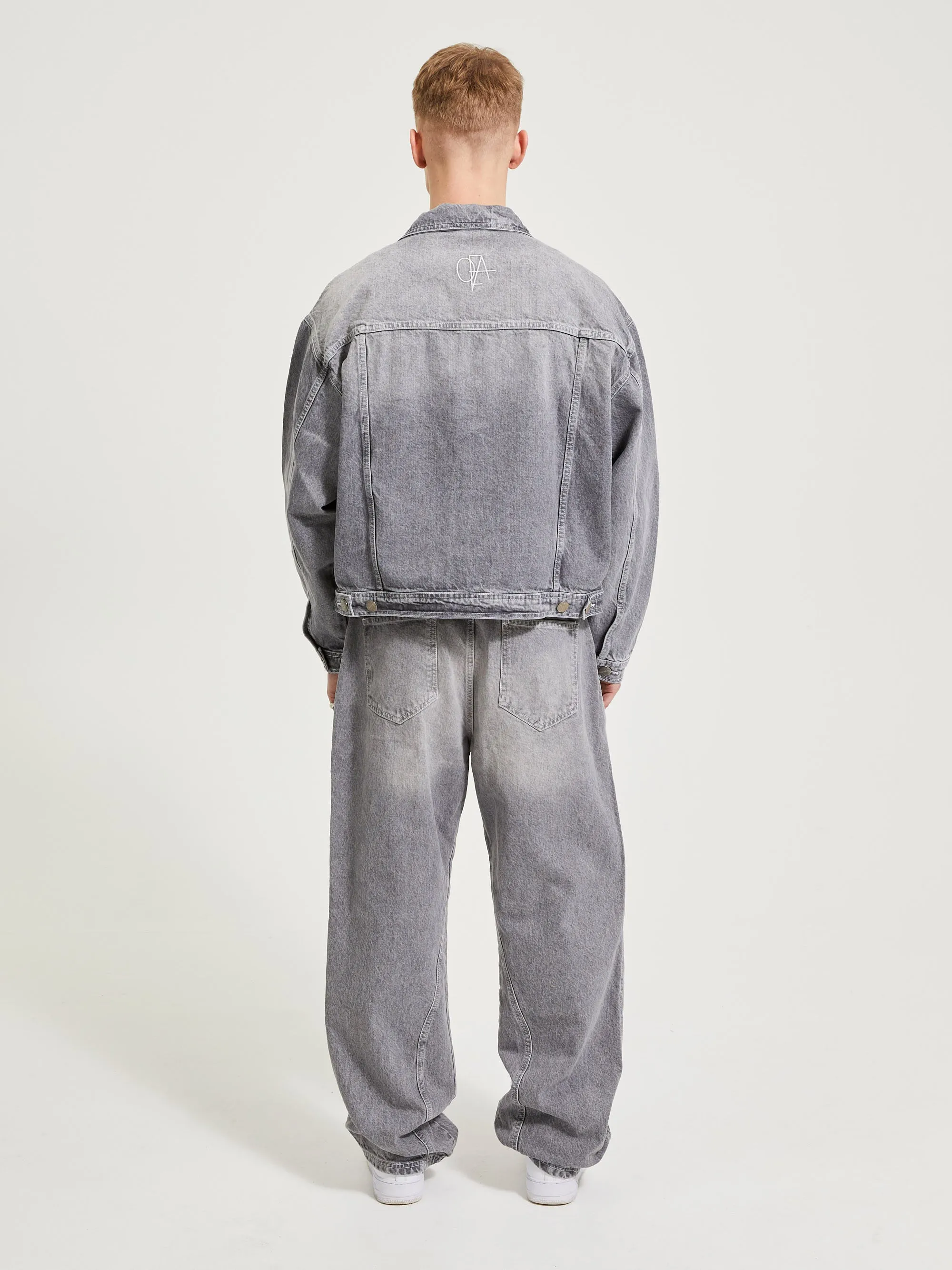 BOXY DENIM JACKET WASHED GREY