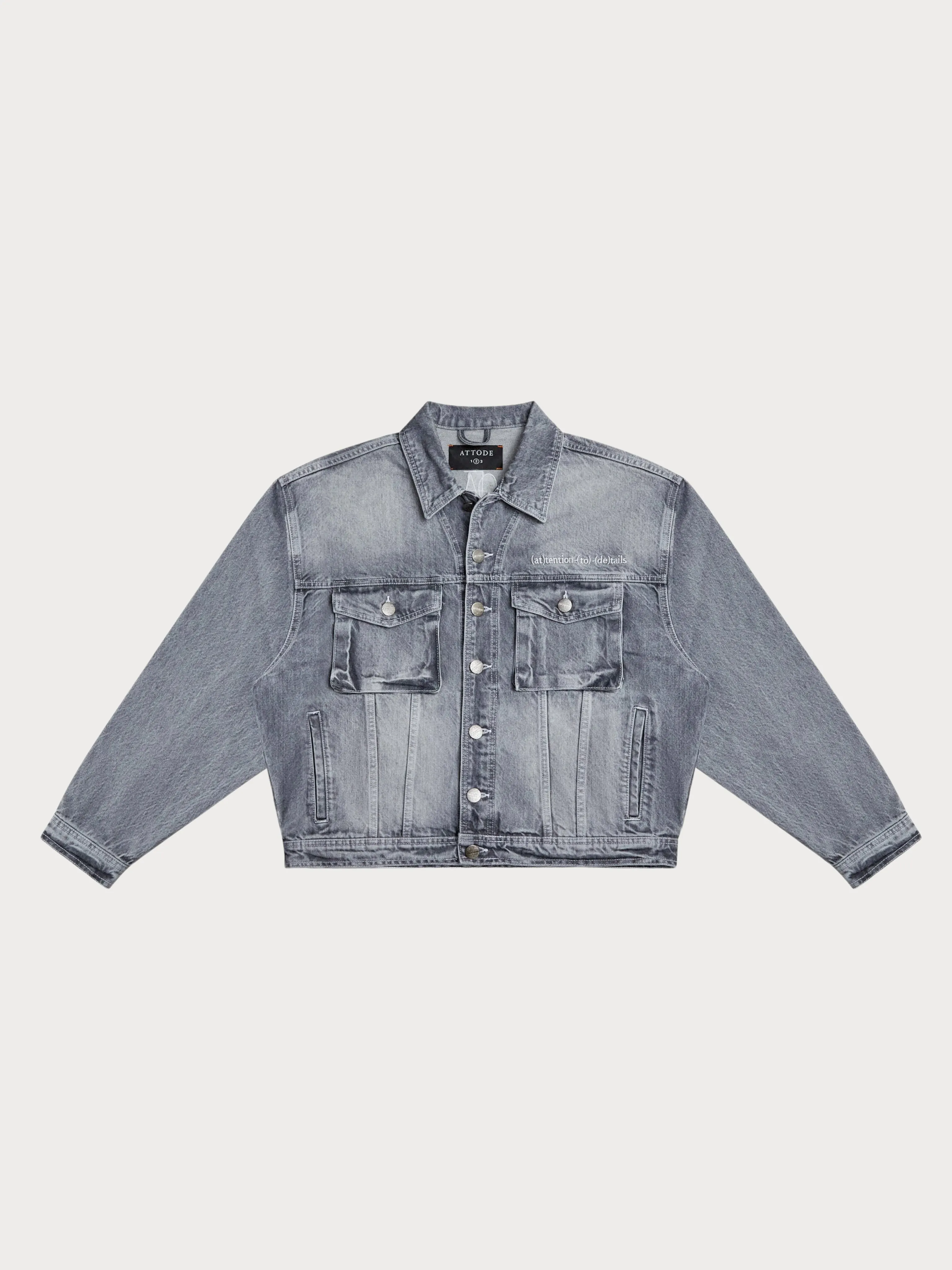 BOXY DENIM JACKET WASHED GREY