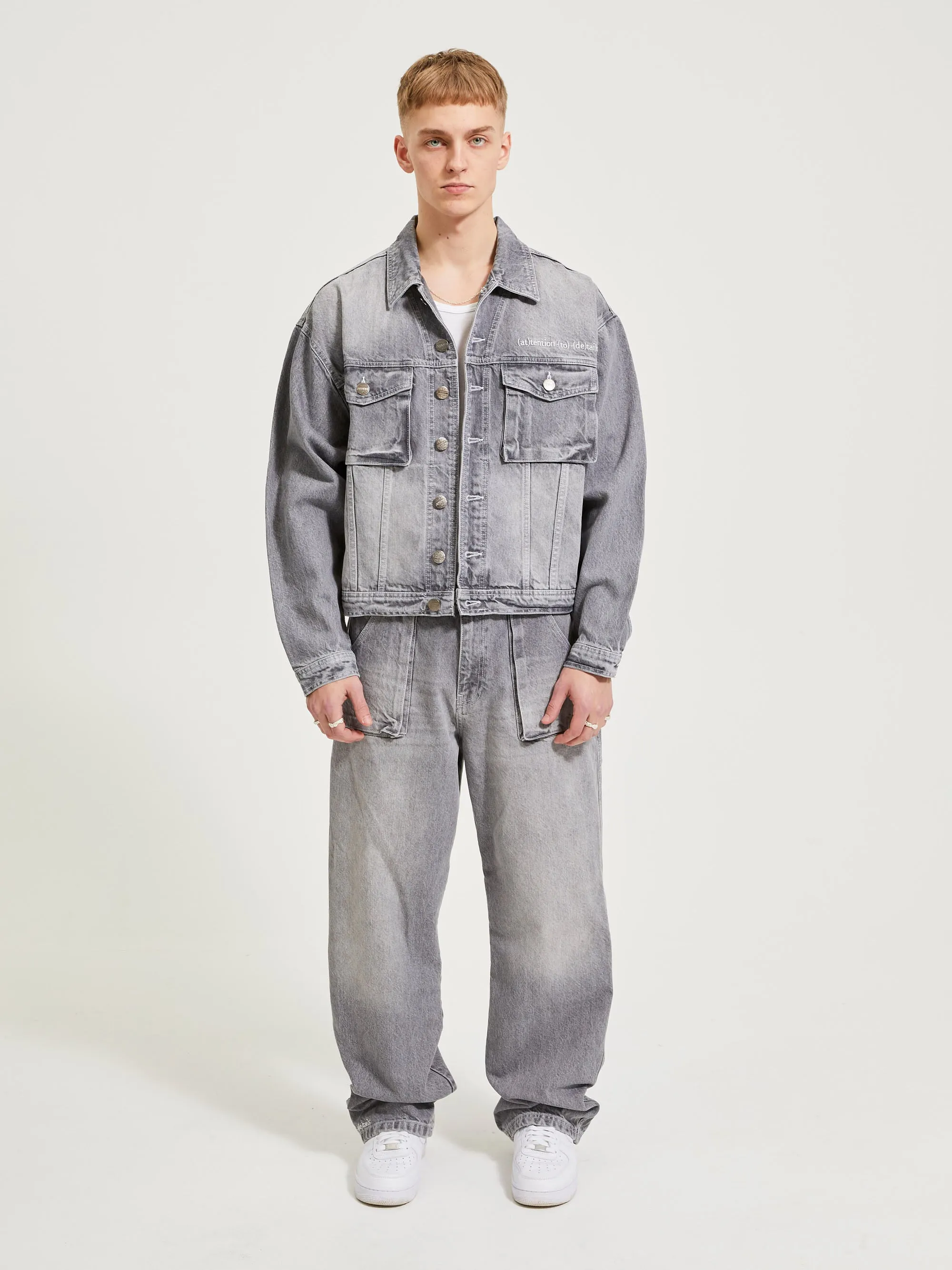BOXY DENIM JACKET WASHED GREY