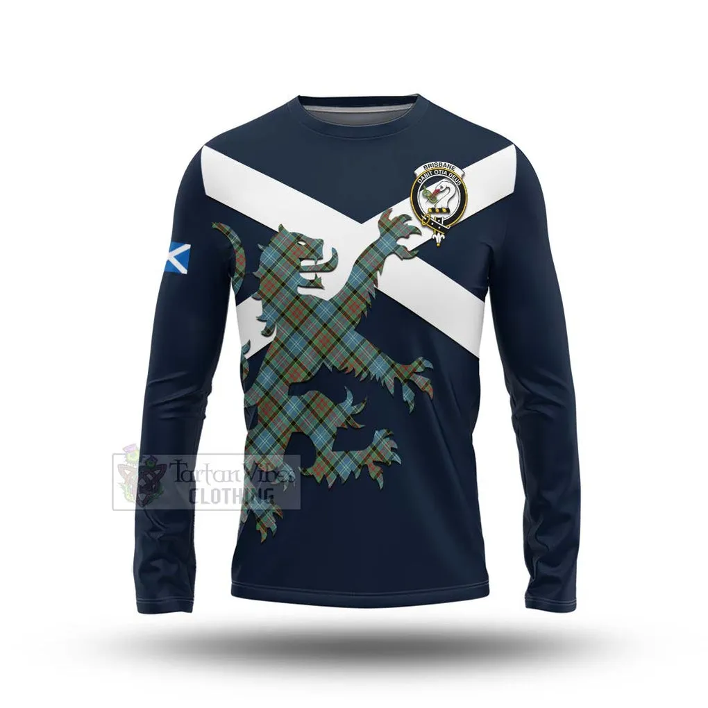 Brisbane Tartan Lion Rampant Long Sleeve T-Shirt  Proudly Display Your Heritage with Alba Gu Brath and Clan Name
