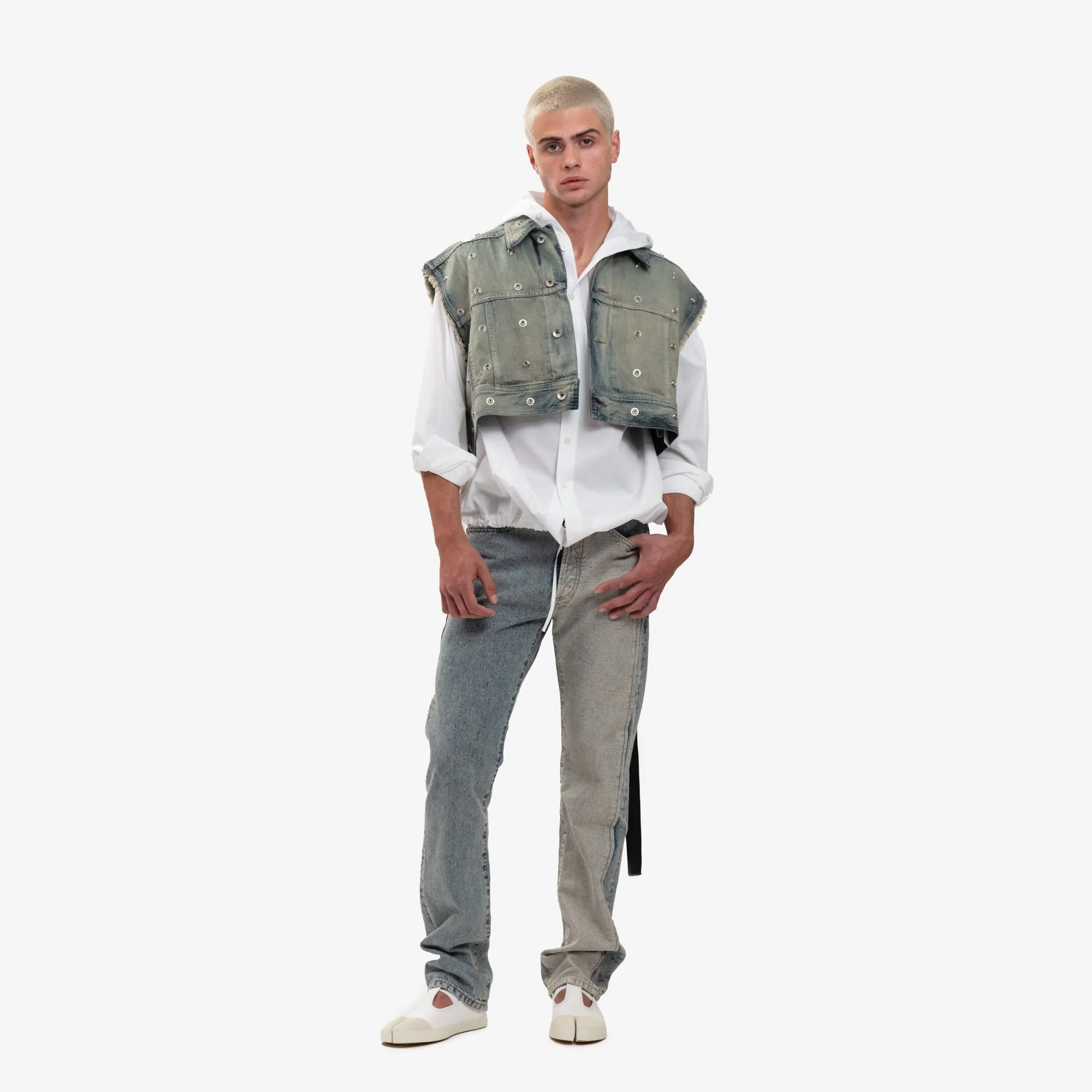 Cropped Sleeveless Jumbo Worker Jacket