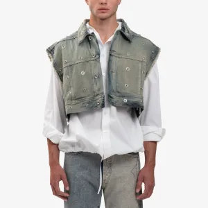 Cropped Sleeveless Jumbo Worker Jacket