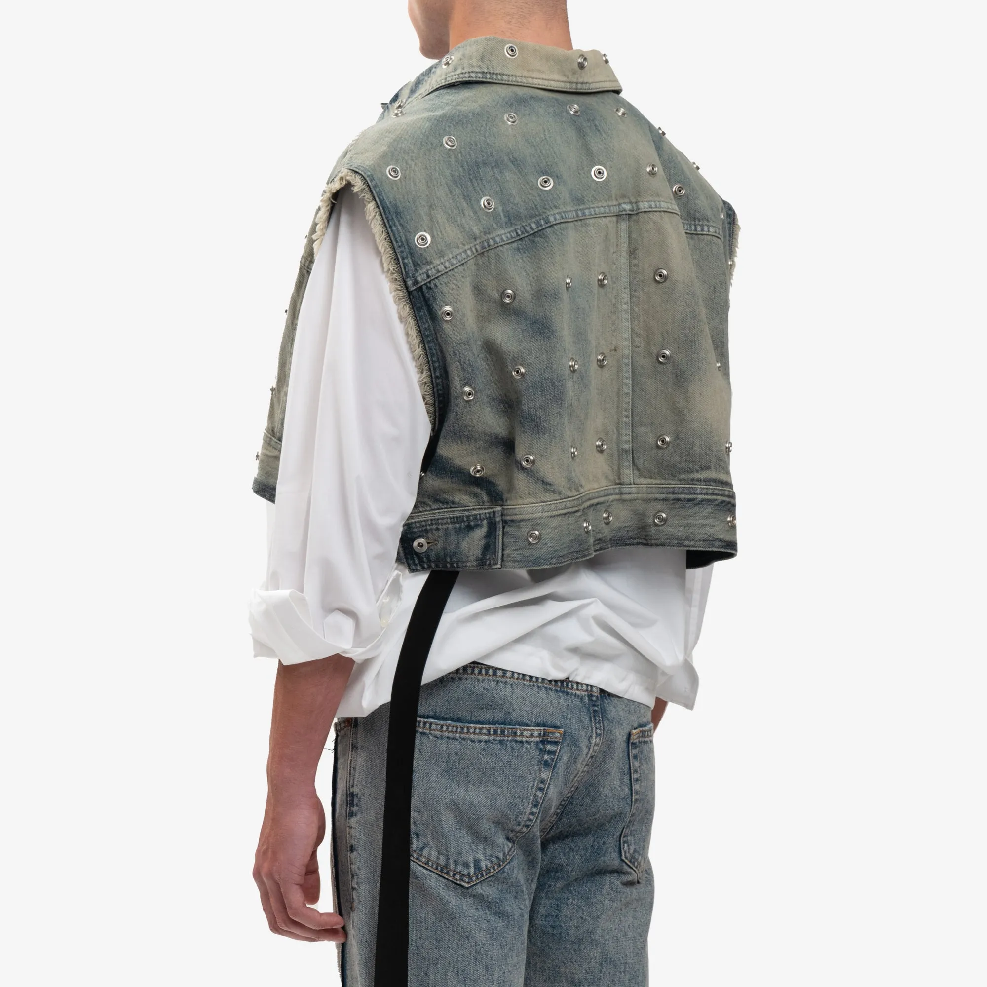 Cropped Sleeveless Jumbo Worker Jacket