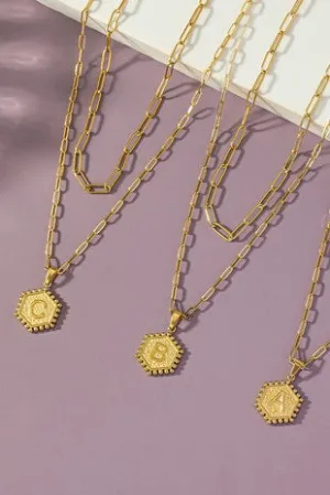 Initial Necklace Double Layer