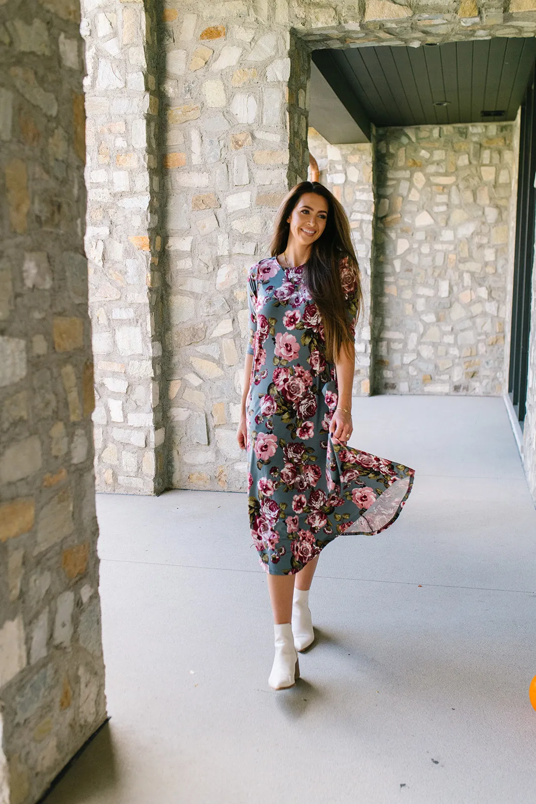 Jessi Dress Stone Floral
