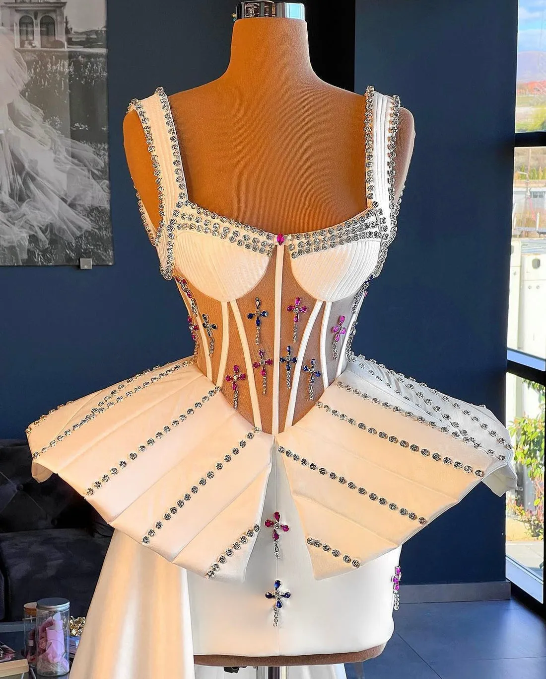 Meghan Luxury White Short Evening Dress