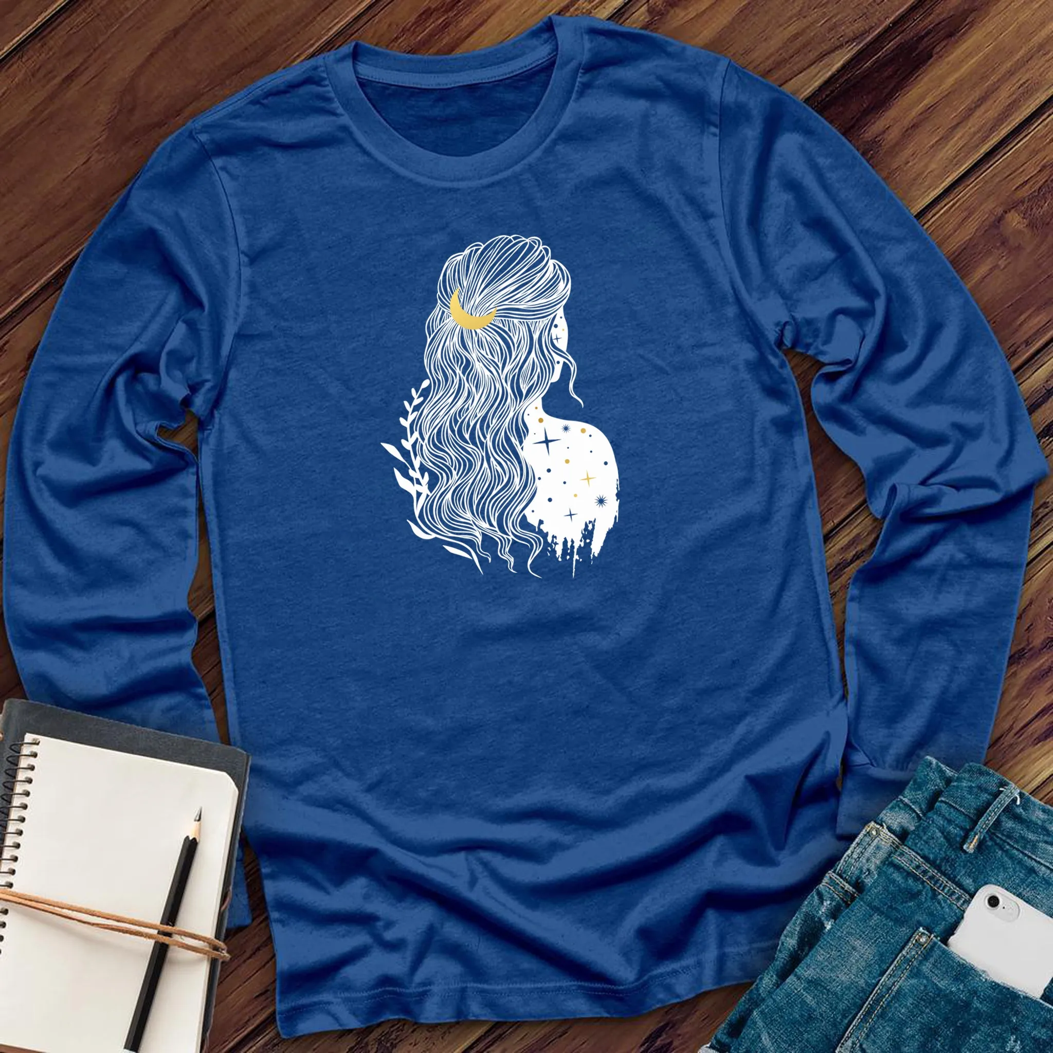Moon and Stars Woman Long Sleeve