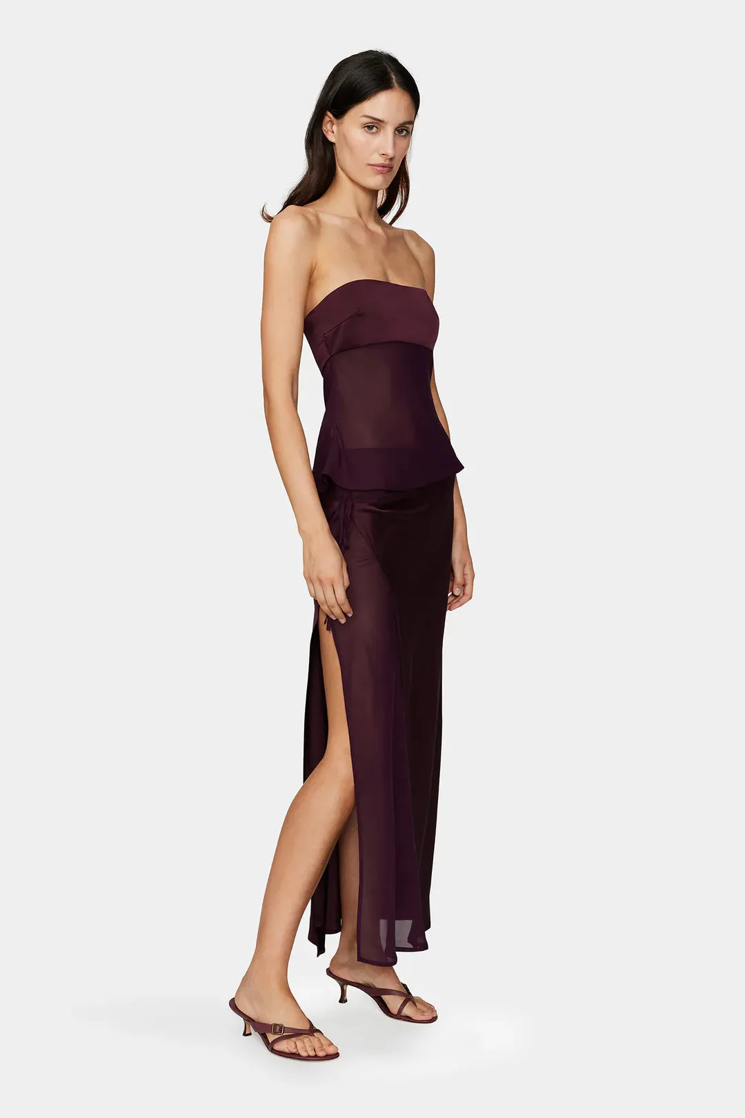 RICKY MIDI SKIRT | PLUM