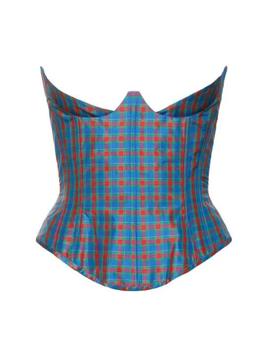 Vivienne Westwood   Bella checked taffeta strapless corset 