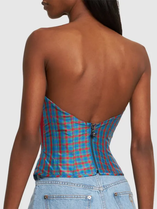 Vivienne Westwood   Bella checked taffeta strapless corset 