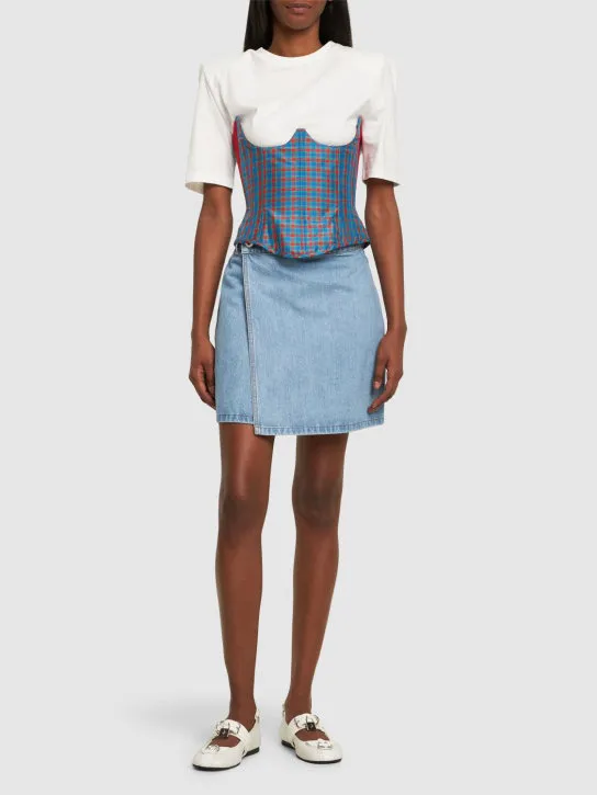 Vivienne Westwood   Bella checked taffeta strapless corset 