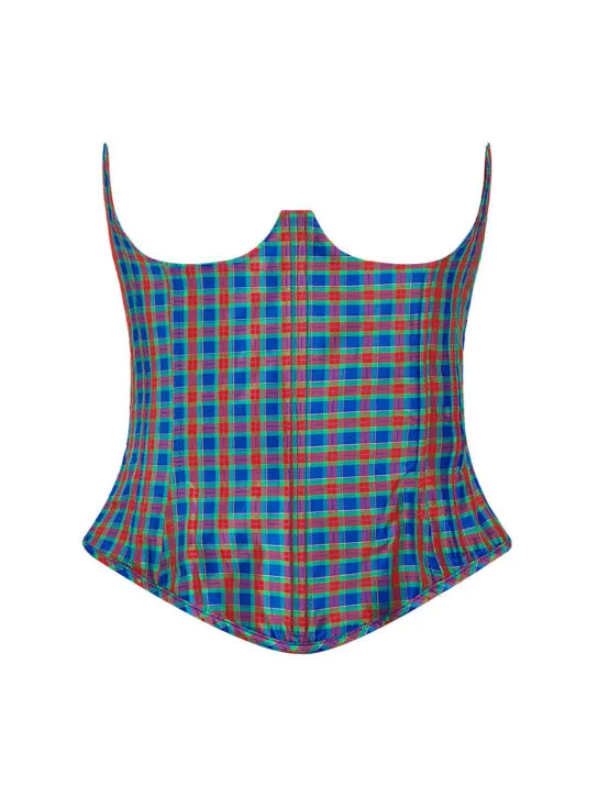Vivienne Westwood   Bella checked taffeta strapless corset 