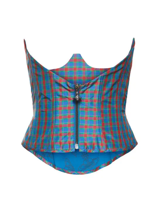 Vivienne Westwood   Bella checked taffeta strapless corset 