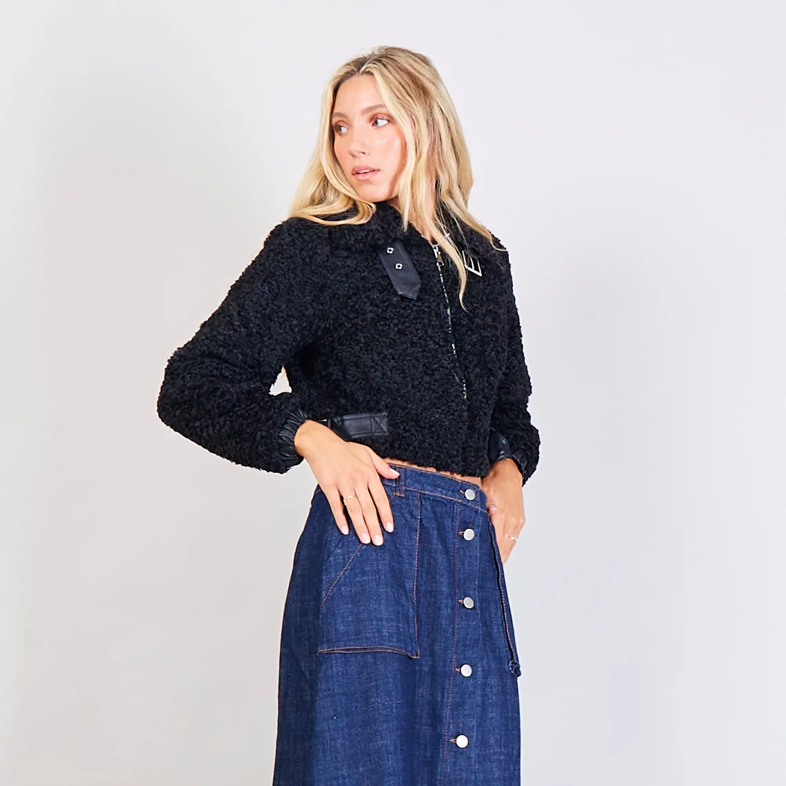 Wholesale cropped Cashmere lambswool jacket
