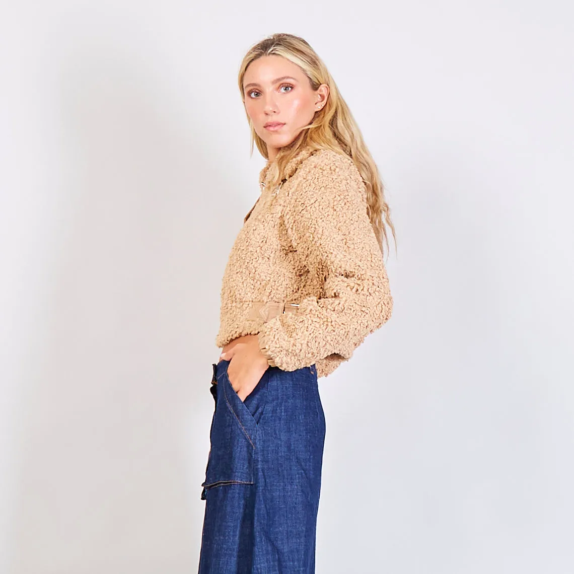Wholesale cropped Cashmere lambswool jacket