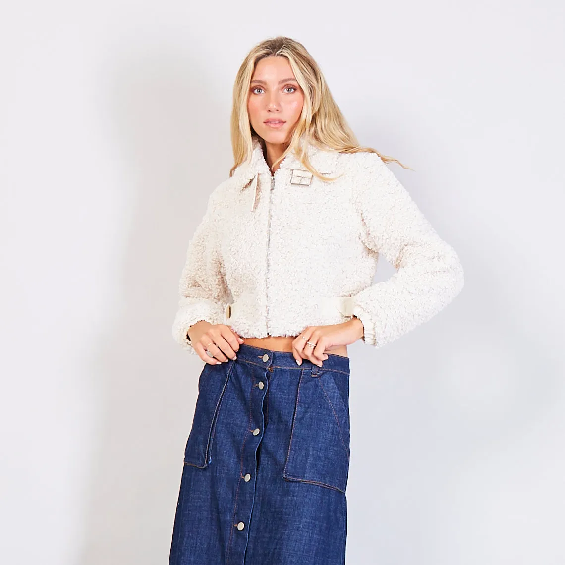 Wholesale cropped Cashmere lambswool jacket