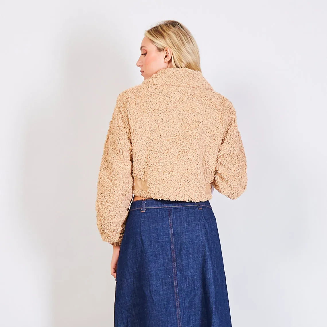 Wholesale cropped Cashmere lambswool jacket