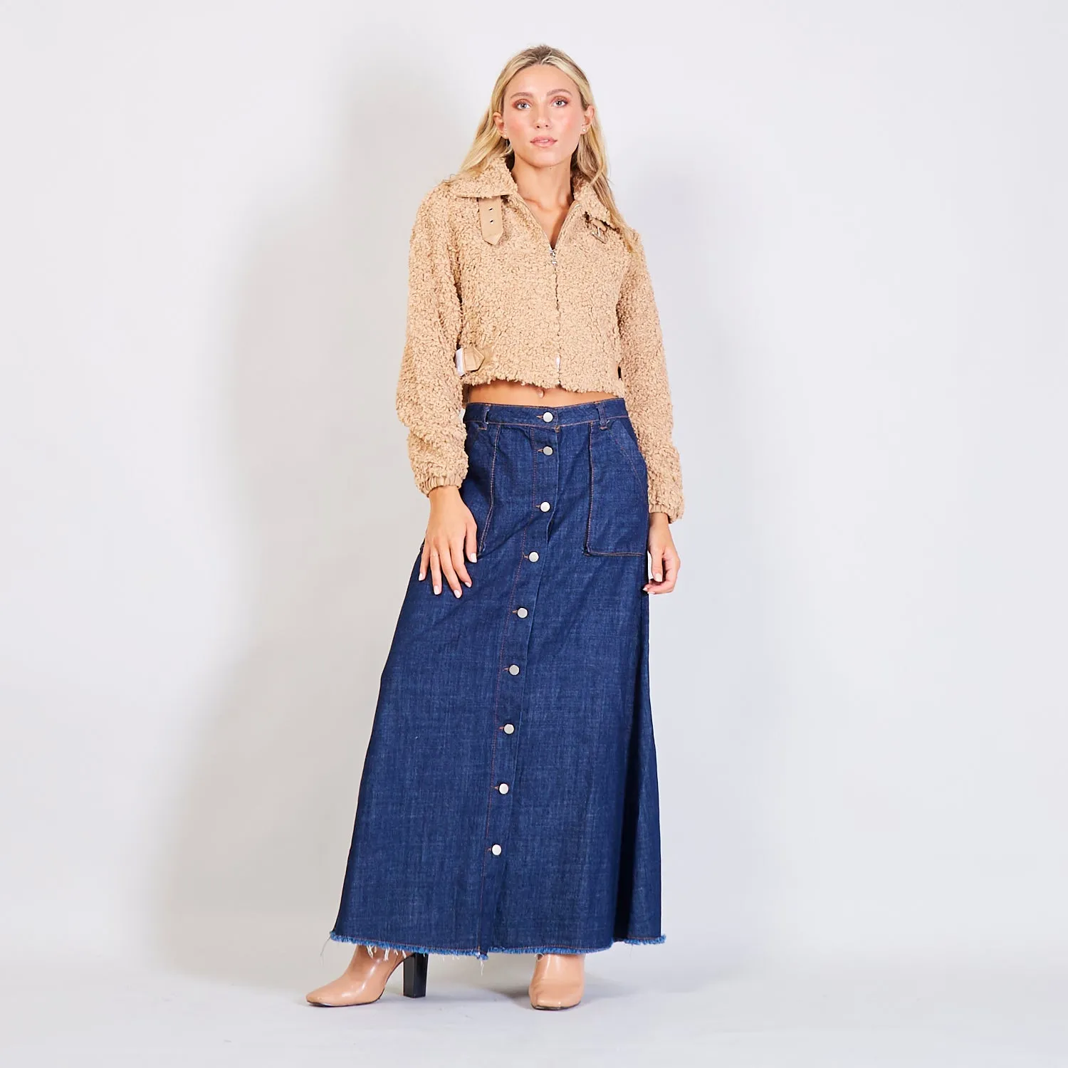 Wholesale cropped Cashmere lambswool jacket
