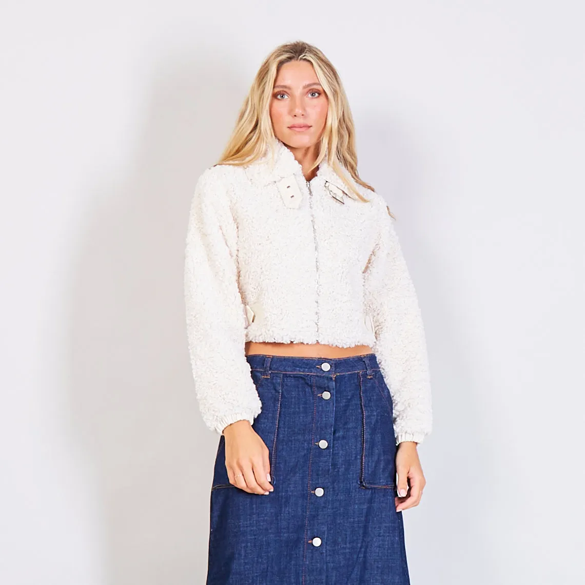 Wholesale cropped Cashmere lambswool jacket